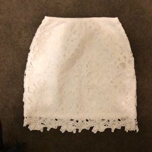 White lacey pencil skirt